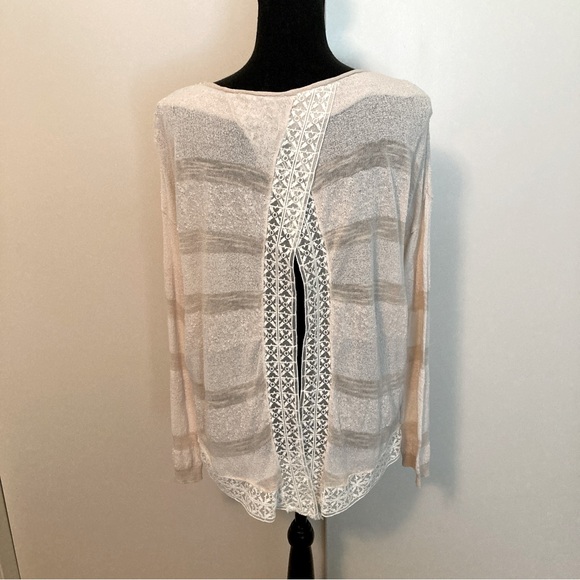 Free People Textured Slightly Open Weave Open Back Top - Picture 3 of 8